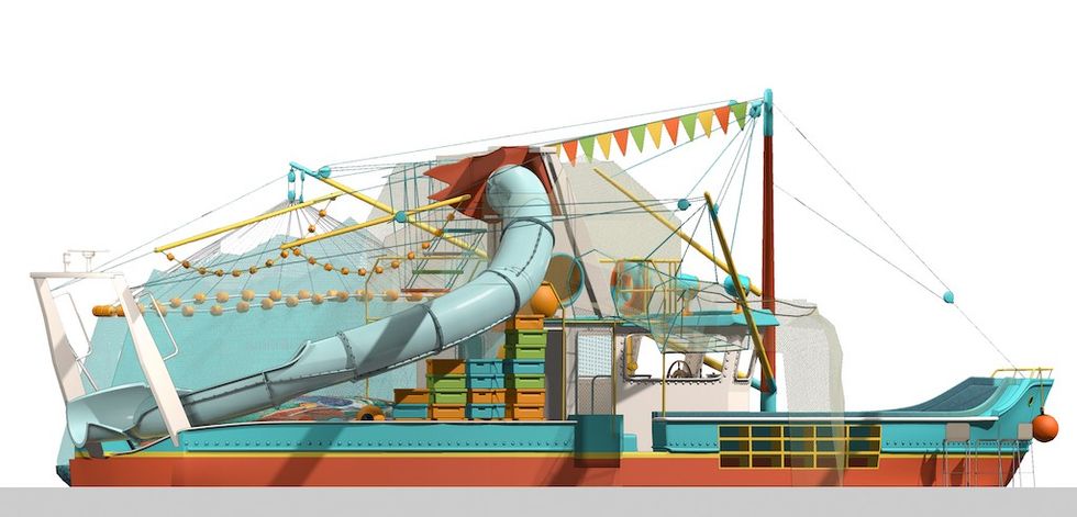 3D Rendering of “Krabbel Kutter” Play Ground © Schloss Dankern / Creative Studio Berlin