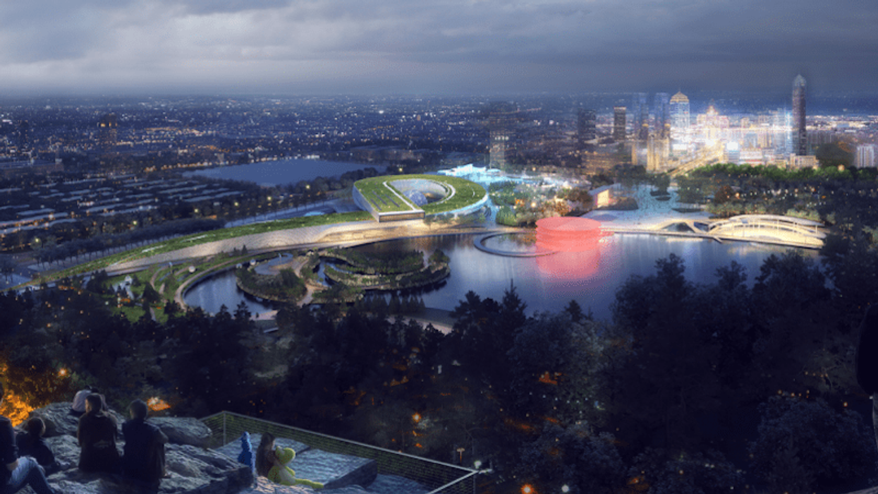 A design rendering of the Suzhou Science & Technology Museum designed by Perkins+Will.