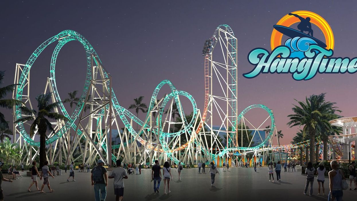 A rendering of HangTime, the dive coaster coming to Knott's Berry Farm.