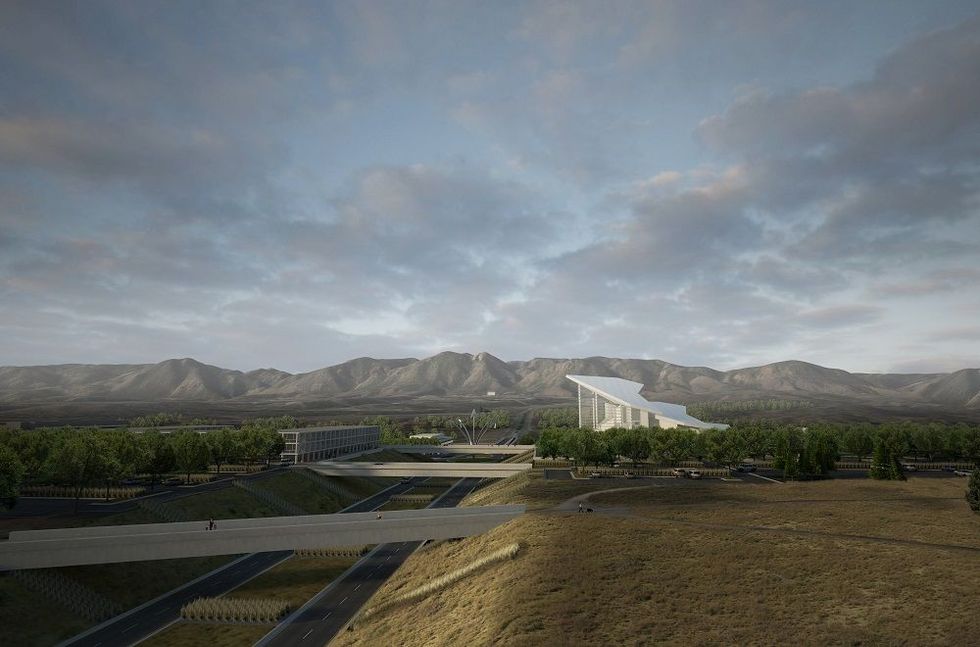 A rendering of the proposed Air Force Academy Visitor Center complex.