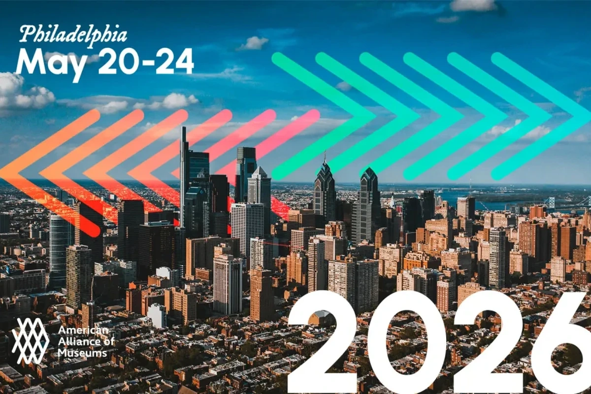 AAM 2026. May 20 - 24. Graphic on top of image of Philadelphia skyline