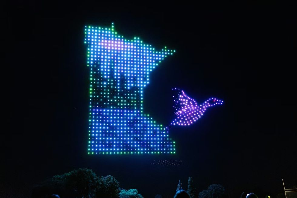 Aerial Illuminations drones shaped like a duck
