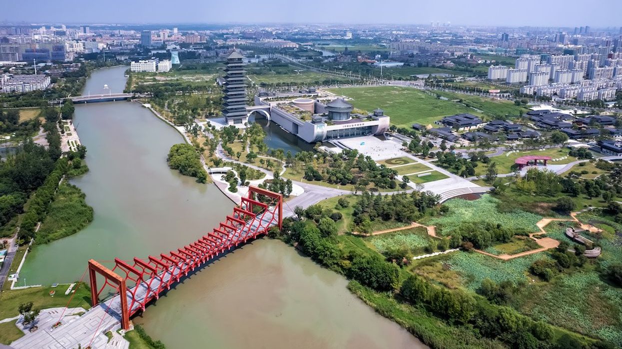Aerial-photography-of-Slender-West-Lake-Park-scenery-in-Yangzhou-China