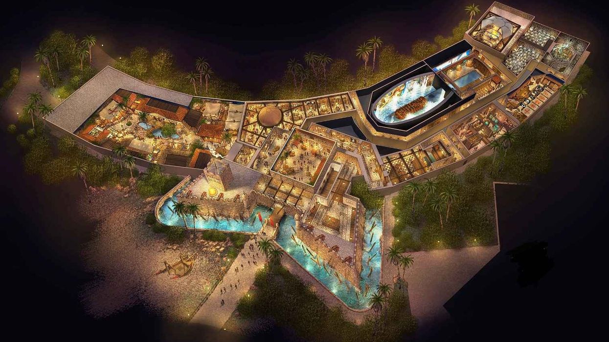 aerial view of Jora Vision design for pirate attraction at amikoo theme park mexico