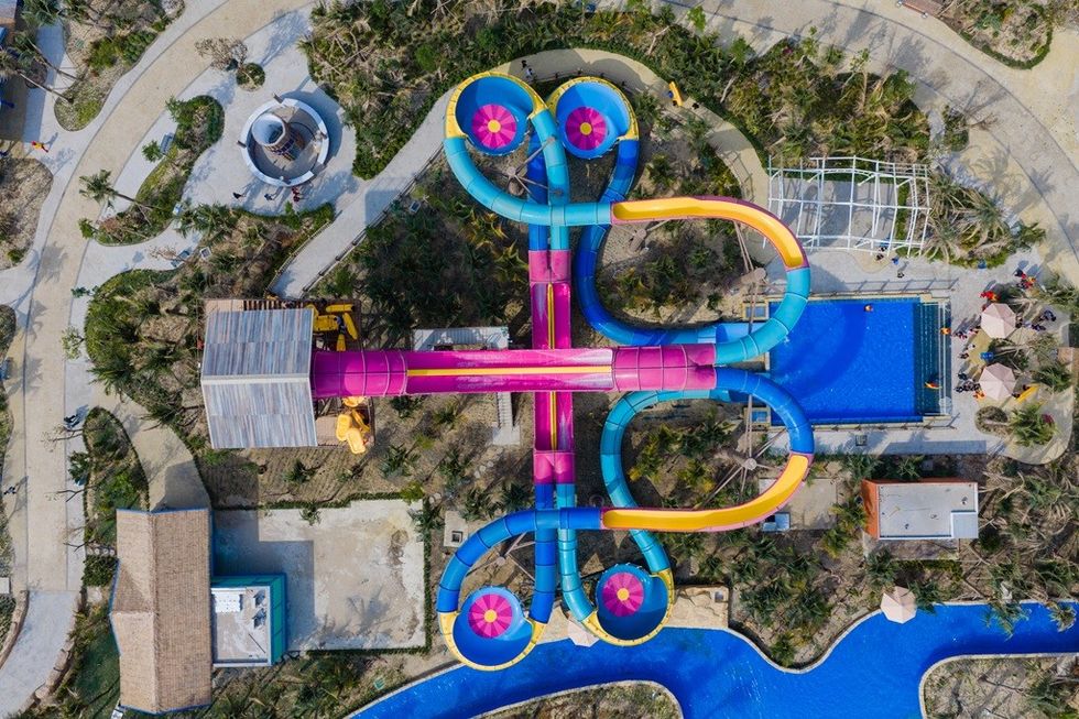 Aerial view of the Dueling RocketBLAST at Sun World V\u0169ng T\u00e0u Aqua Adventure.
