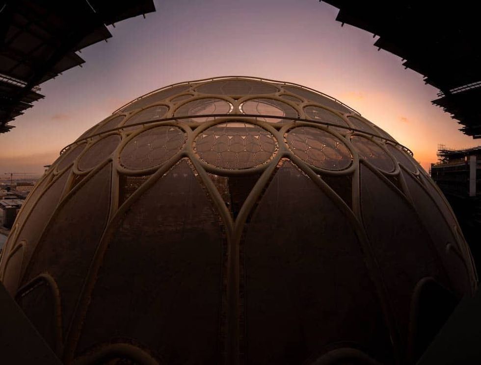 Al Wasl Plaza sunset Dubai 2020. Ahmed Al Khatib says Infrastructure of the site is now in place ahead of October