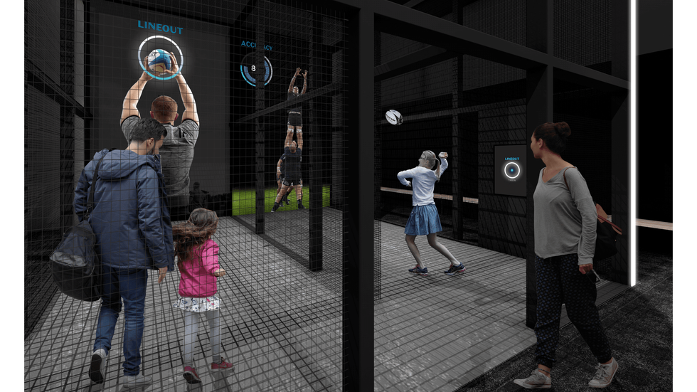 All Blacks Experience render of people playing