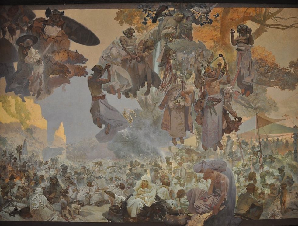 Alphonse Mucha</p><p>'The Slav Epic'Cycle No. 5, 'The Celebration of Svantovit Rügen', 1912Courtesy Moravský Krumlov castle and the Mucha Foundation</p>