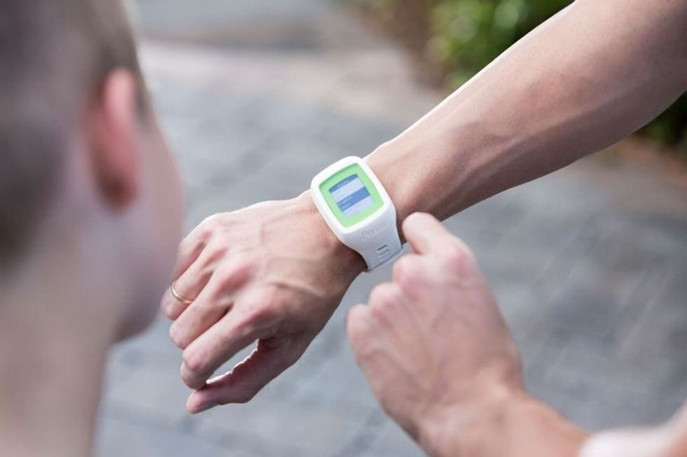 An accesso wrist wearable product on a user