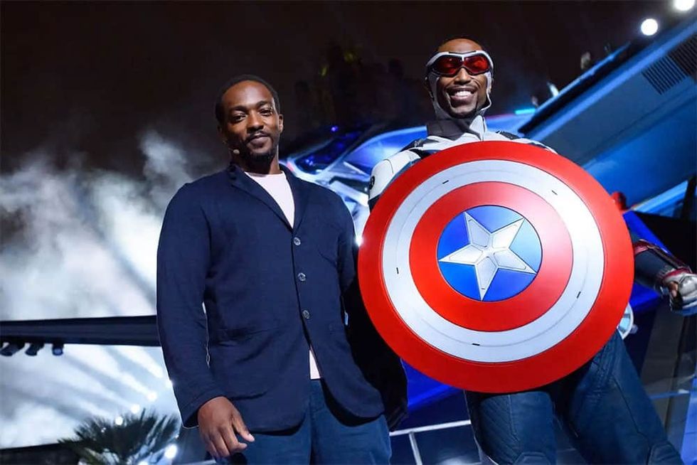 Anthony Mackie at opening of Avengers Campus Disneyland