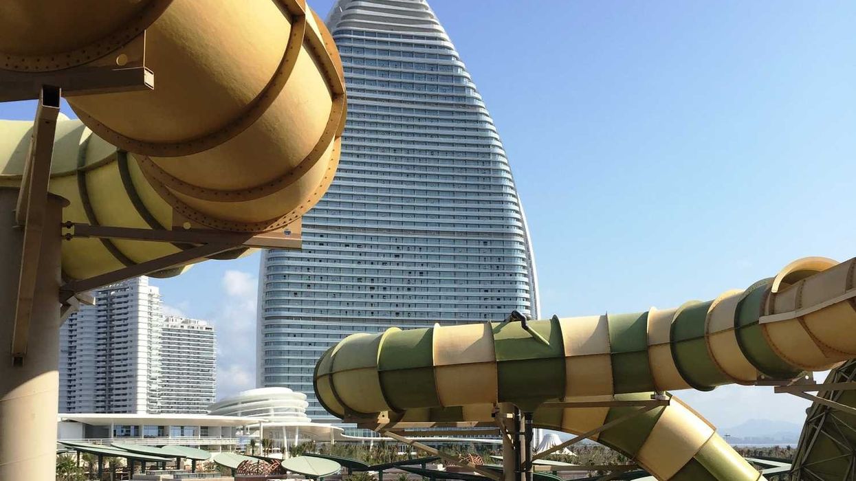 aquaventure waterpark slides at atlantis sanya resort china