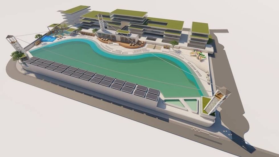Architectural rendering of Surftown wave pool