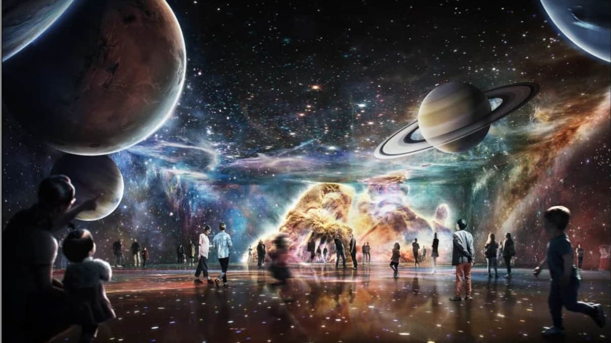 Artist impression of Parramatta Powerhouse's 360-degree immersive screen space.