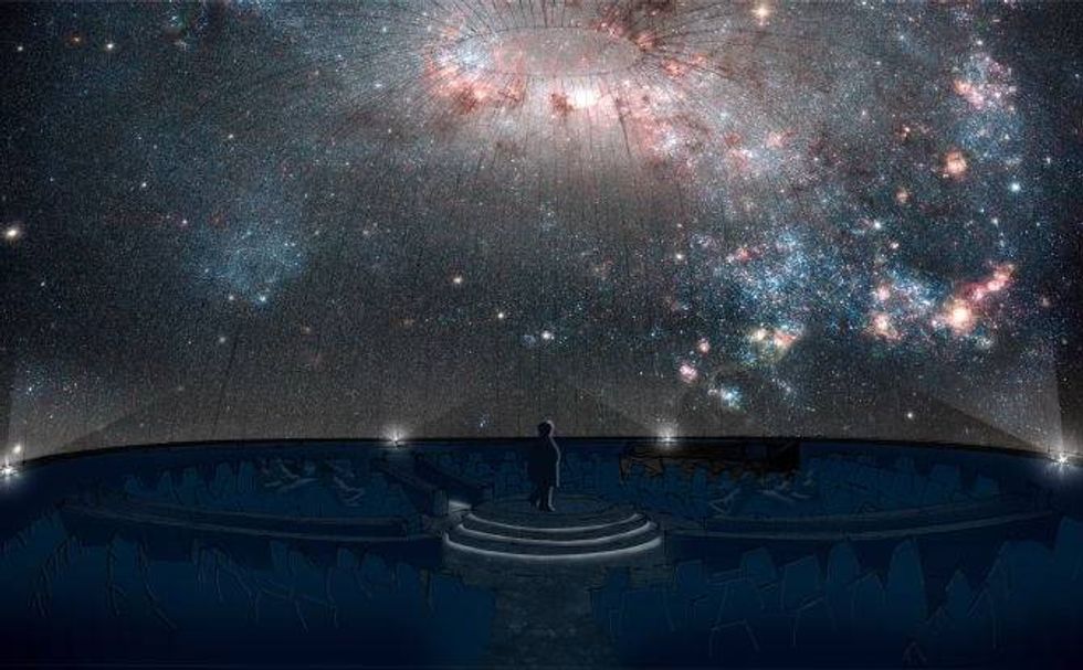 artists rendering of the new planetarium at Telus World of Science