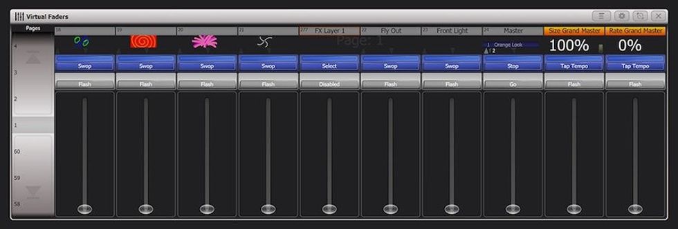 Avolites Titan virtual faders