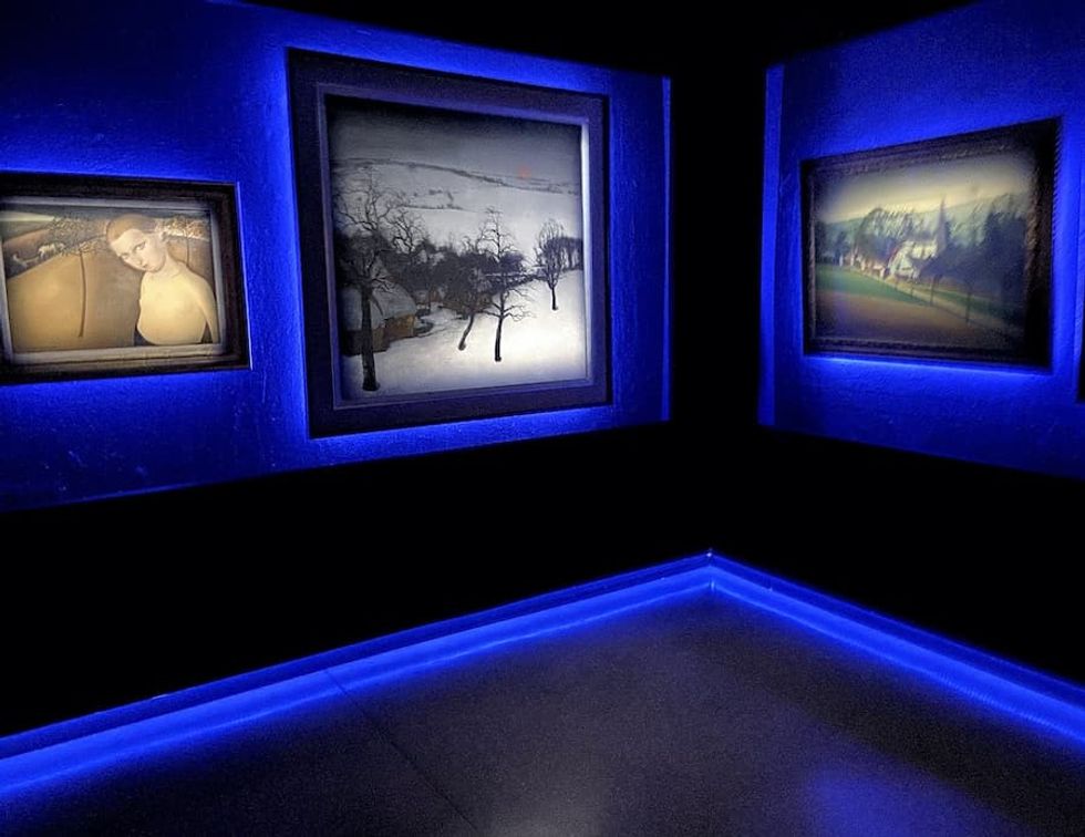 backlit paintings at The Art Hour show