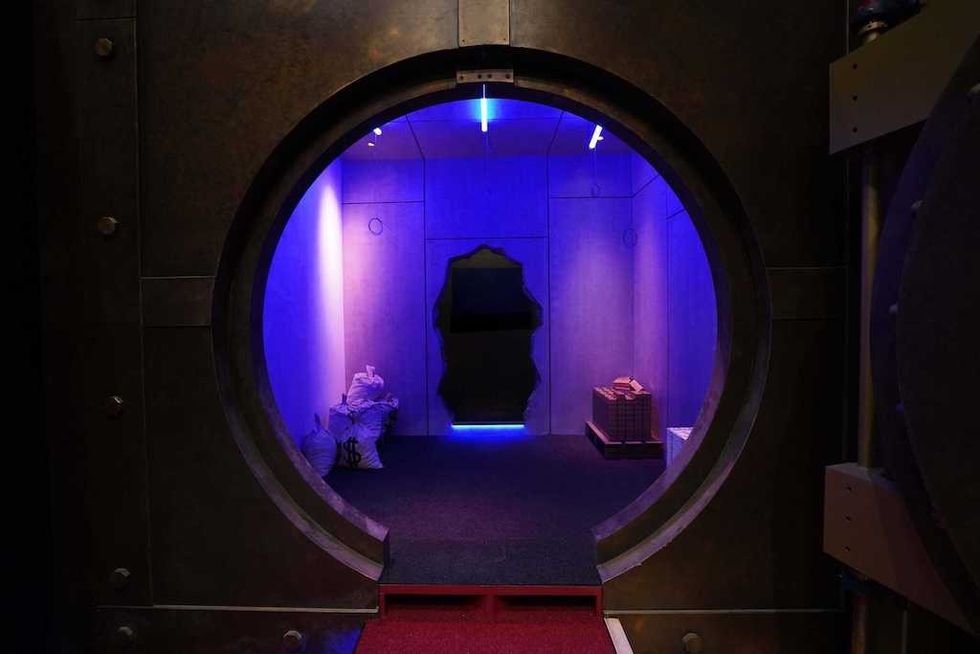 Bank vault themed mini golf hole at Albatross, NJ