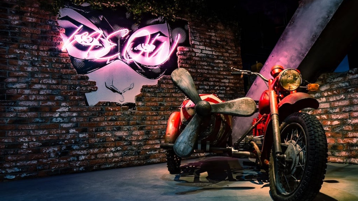 Batman Escape motorcycle and art