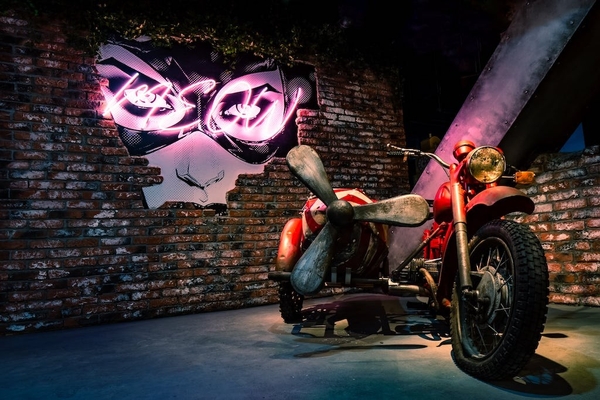 Batman Escape motorcycle and art