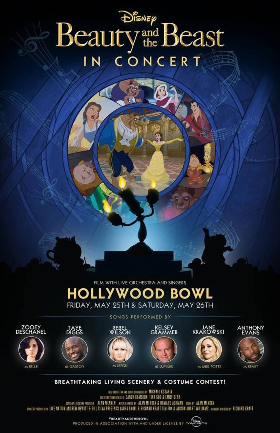 beauty and the beast poster hollywood bowl