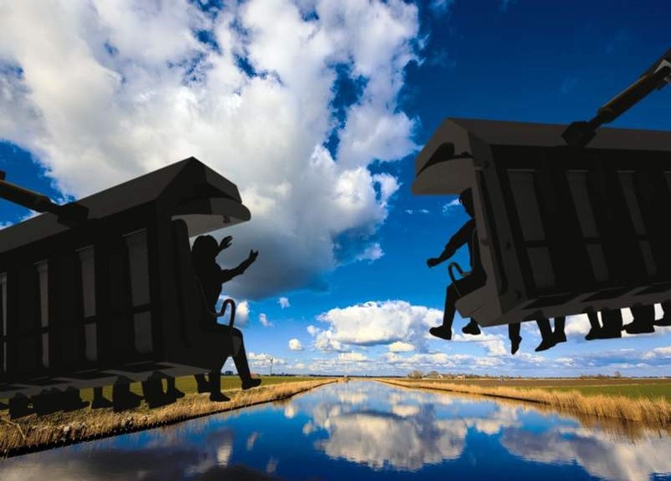 Beeld Iride This is Holland flying theatre reflection