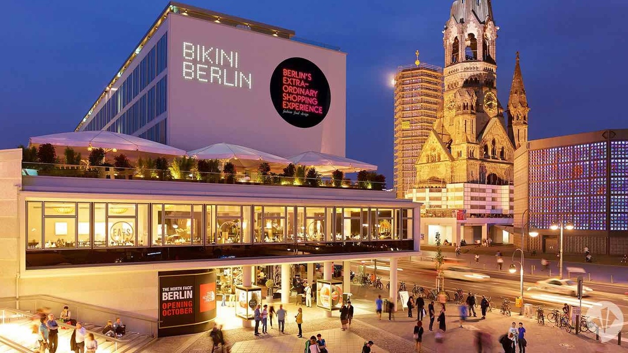 Bikini Berlin retail destination Bikinihaus at dusk