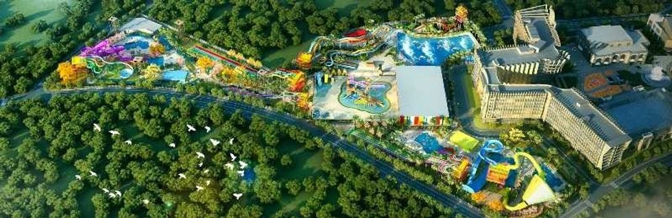 birds eye view of wet'n'wild Haikou water park