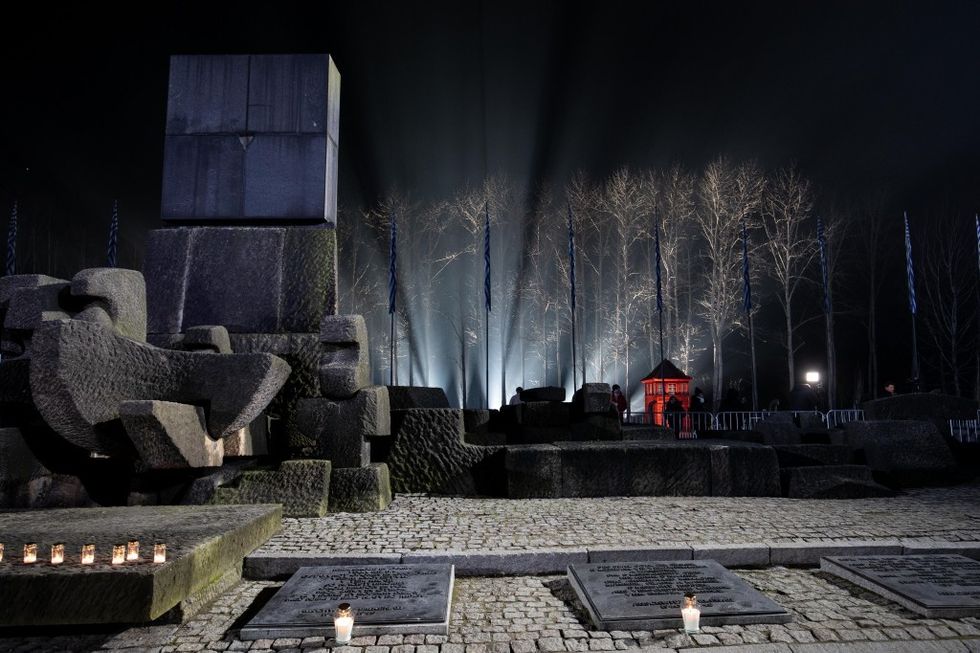 Birkenau at night