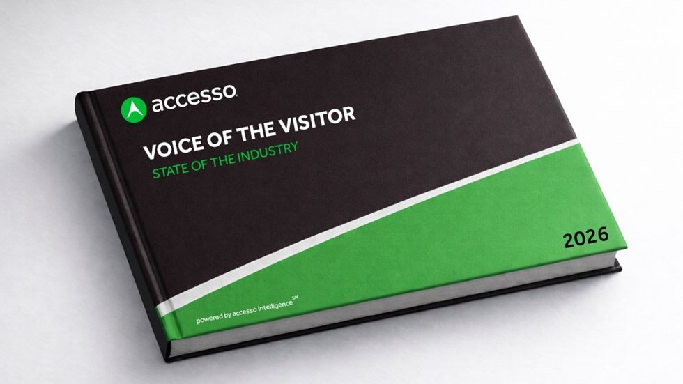 Black and green book titled "Voice of the Visitor: State of the Industry 2026."