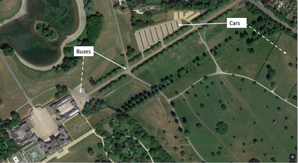 Blenheim Palace green journeys bus vs car