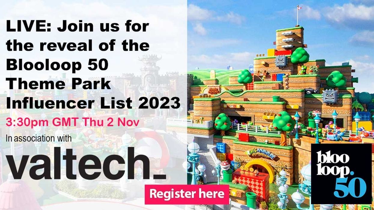 Blooloop 50 Theme Park Influencer 2023 webinar reveal. 3:30 pm GMT Thu 2 Nov