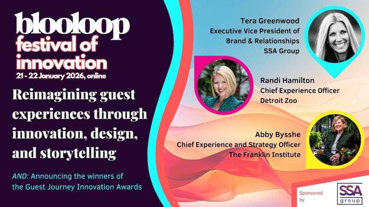Blooloop Festival of Innovation 2026, featuring three female guest speakers and event details.