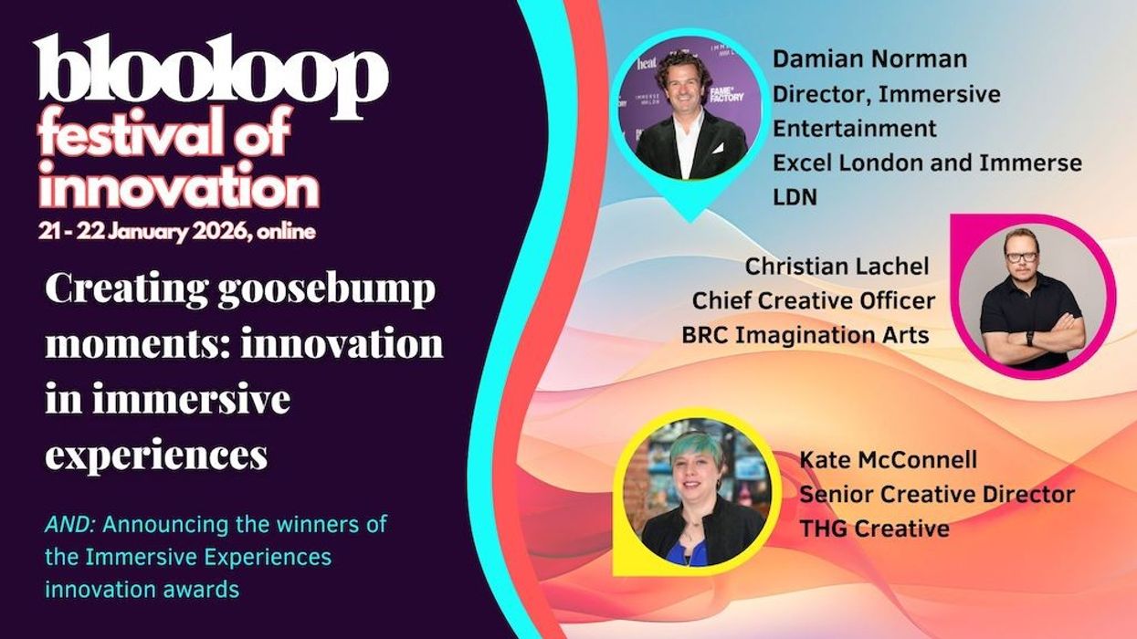 Blooloop Festival of Innovation 2026 with speakers on immersive experiences.