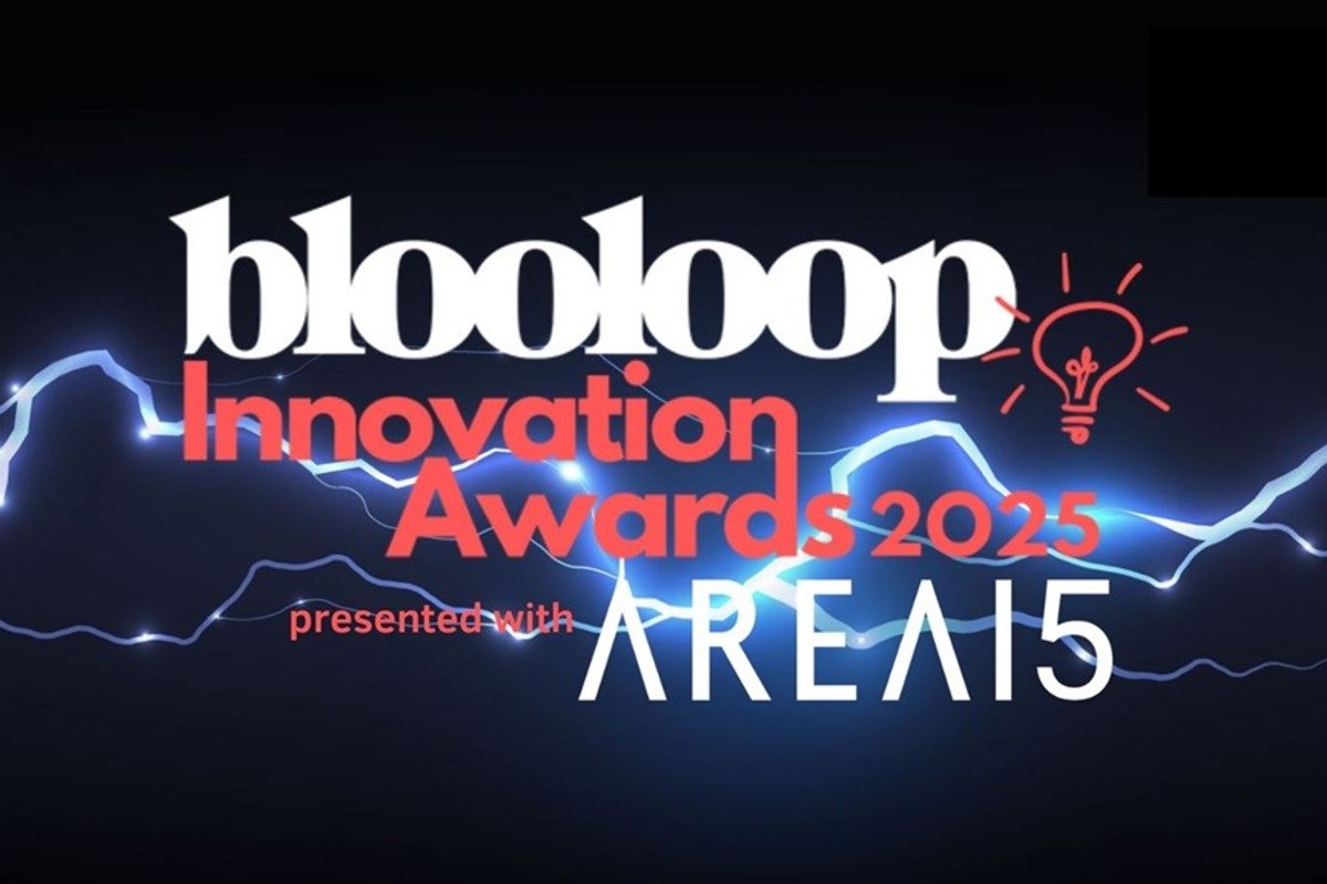 Blooloop Innovation Awards 2025 logo with light bulb and electric design, presented with Area15.