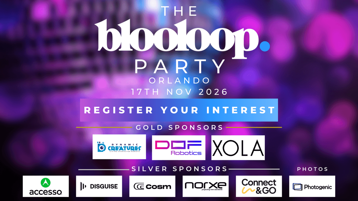 Blooloop Party 2026 announcement with sponsors, Orlando, November 17.