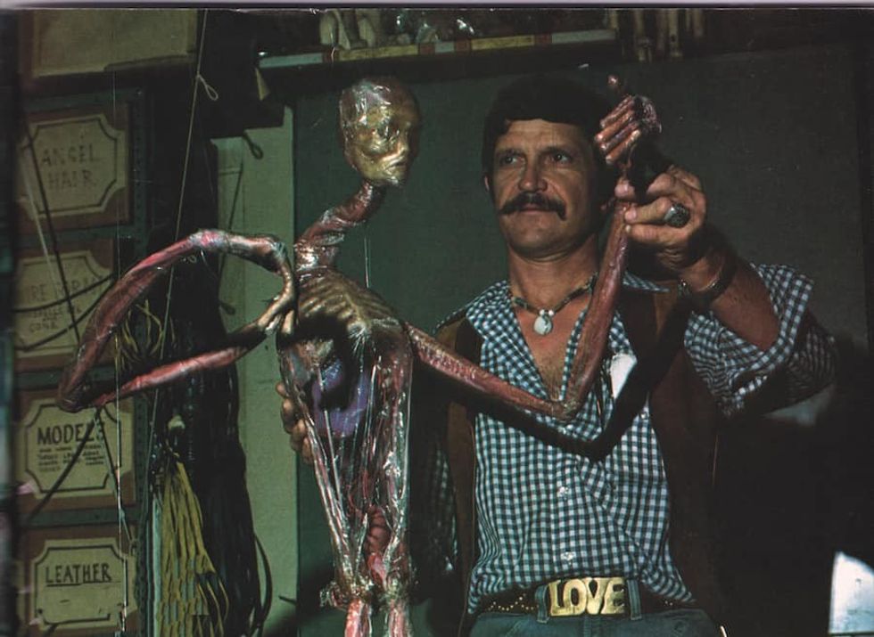 Bob Baker with puppet from Close Encounters of the Third Kind