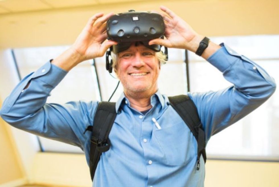 bob cooeny zero latency wearing virtual reality headset webinar