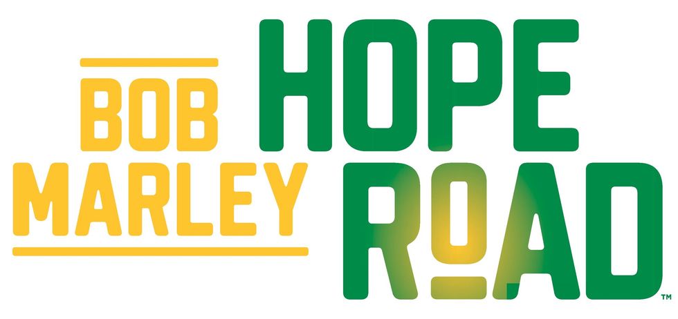 "Bob Marley Hope Road" in bold yellow and green text.