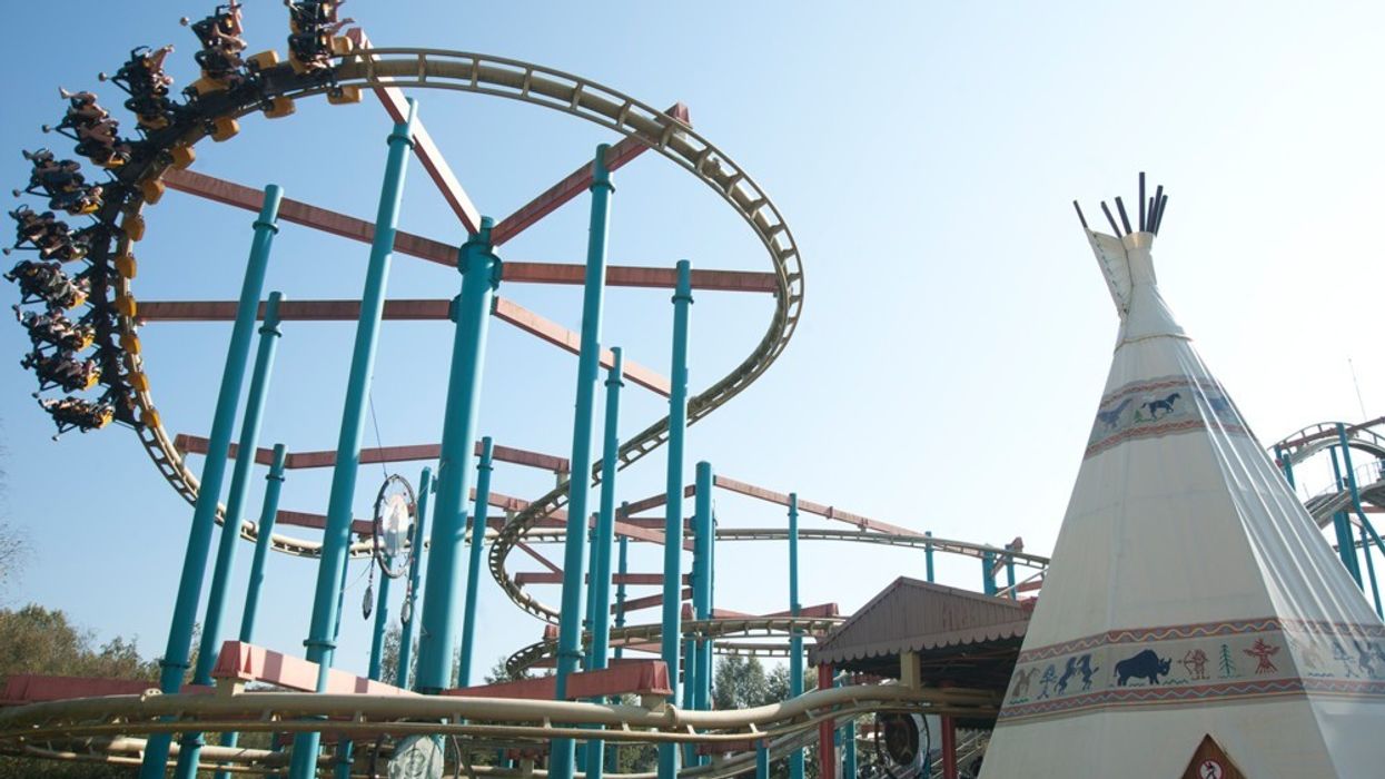 Bobbejaanland general view including roller coaster