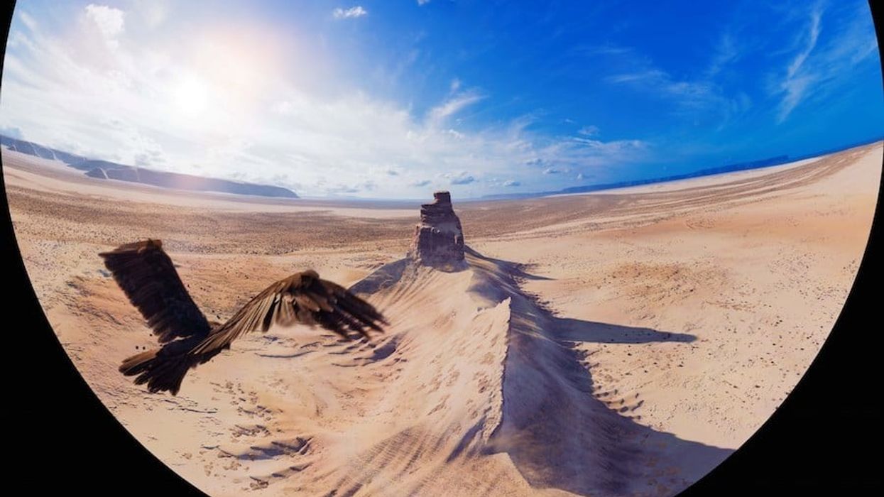 Boszhira Flying over Kazakhstan