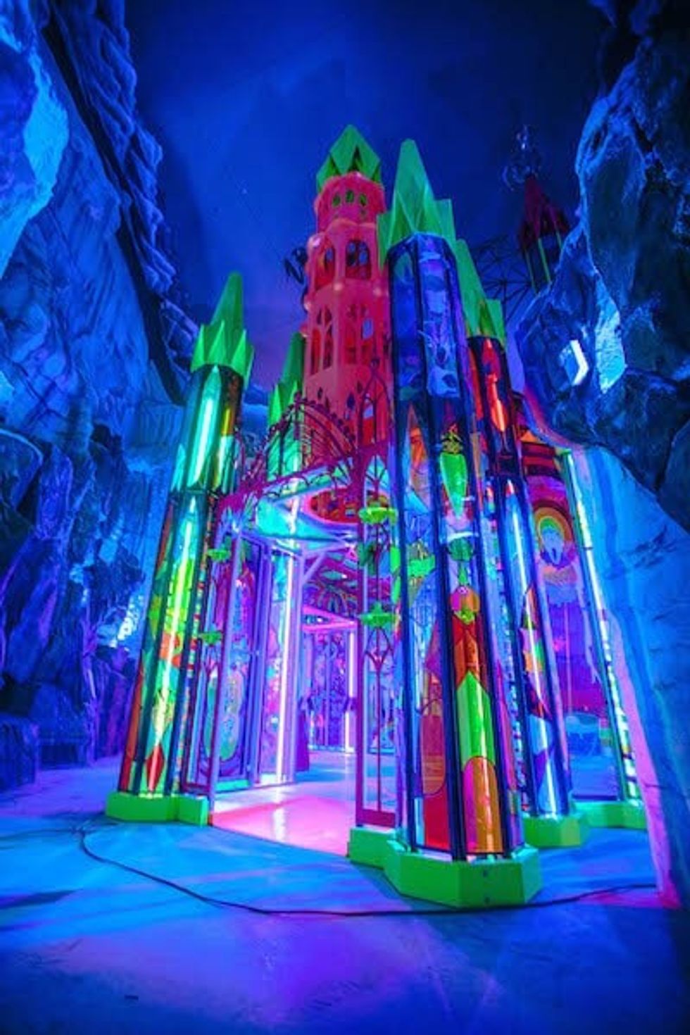 bright neon tower