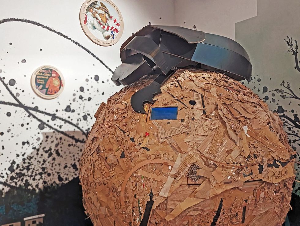 Brilli-ANT exhibition at The Story Museum, featuring cardboard insects by Lottie Smith