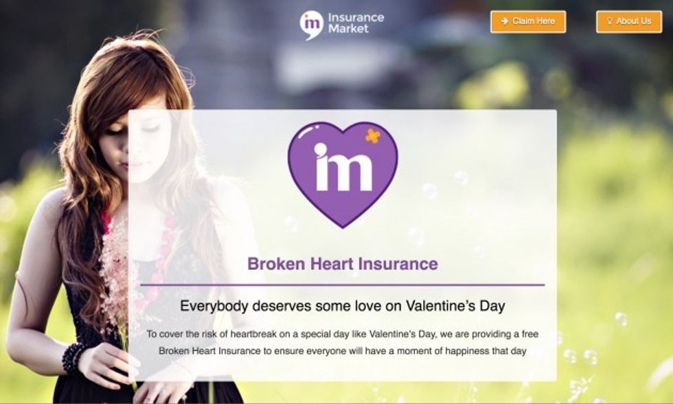 broken heart insurance Valentine's Day 2017
