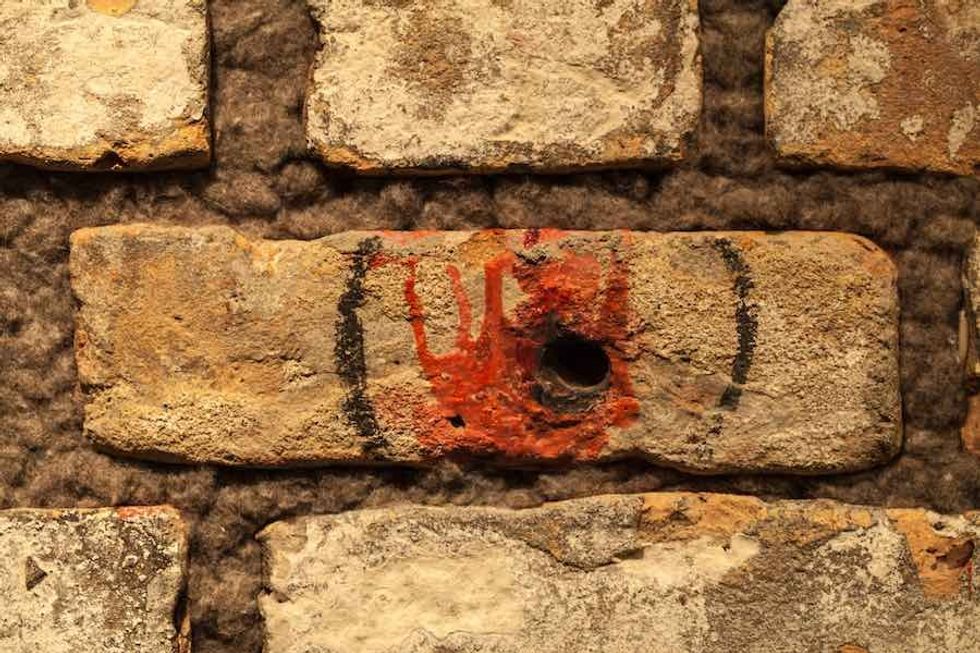 Bullet holes in the St. Valentine's Day Massacre Wall