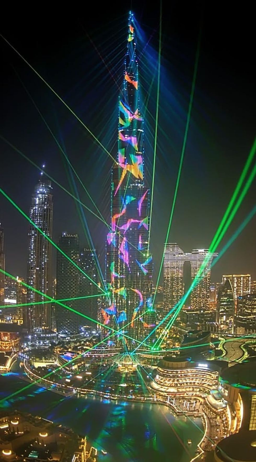Burj Khalifa Colorful Lasers ECA2