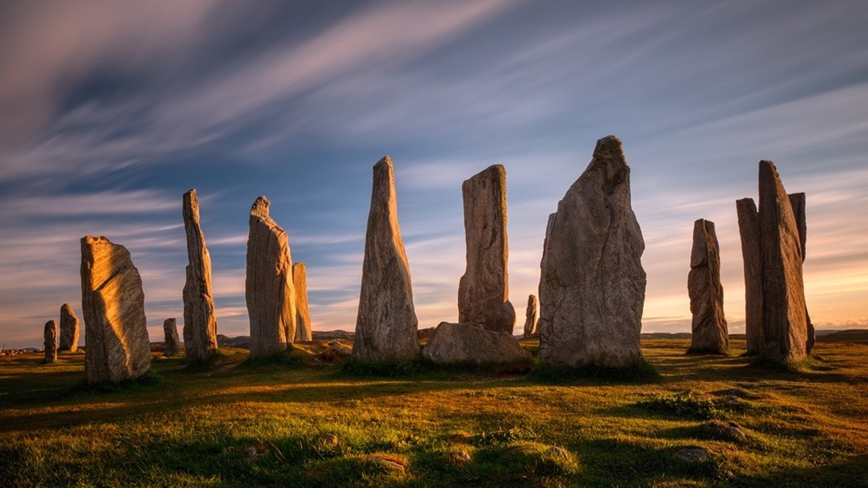 Callanish stones in sunset light, Lewis, Scotland