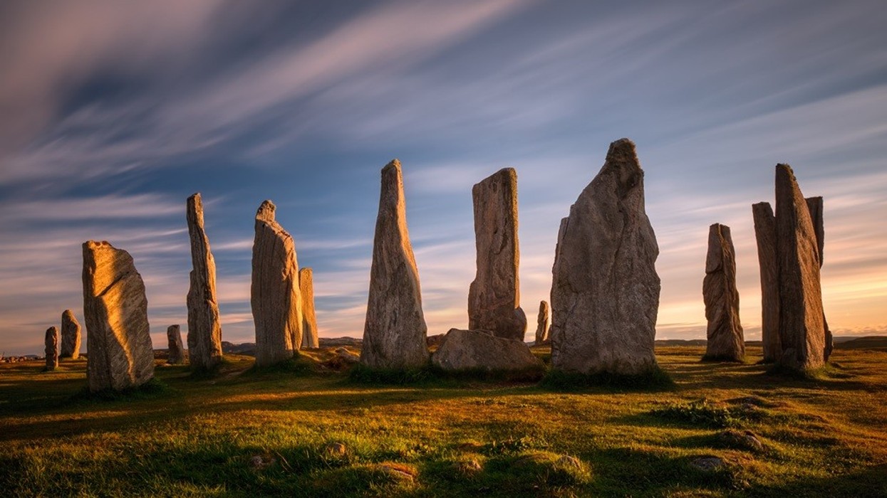 Callanish stones in sunset light, Lewis, Scotland
