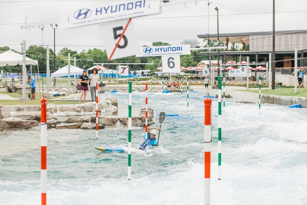Canoeist at Montgomery Whitewater