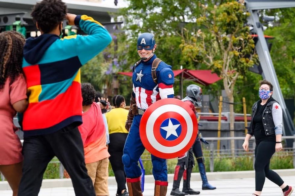 Captain America at Avengers Campus