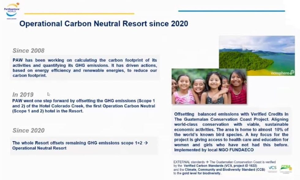 Carbon neutral PortAventura